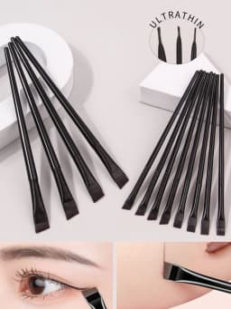 12PCS Scythe Eyeliner Brush Eyeshadow Blade Brush Detail Brush Bevel Eyebrow Brush Eyelid Down to Lying Silkworm Brush