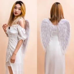 White Angel Feather Wings Festival PartyDecoration Props Scene Decoration Children Adult VictoriasSecret Fashion ShowPerformance
