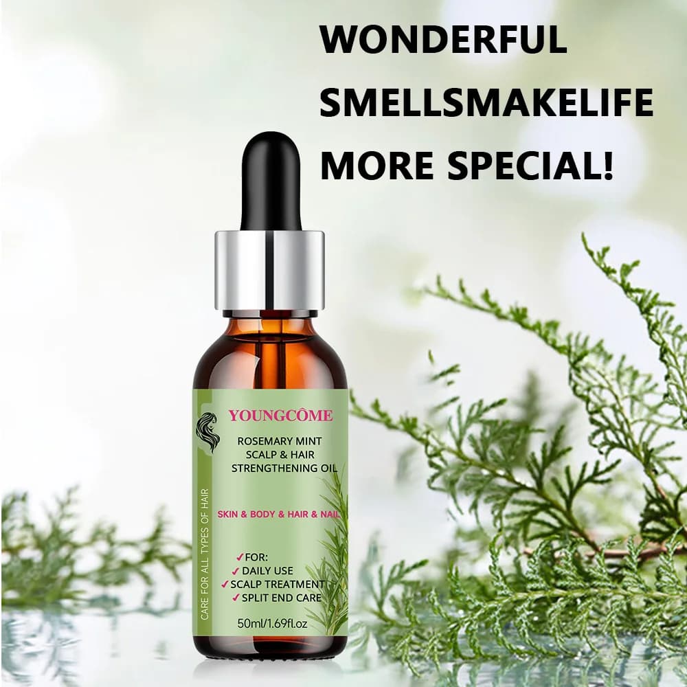 Rosemary Mint Scalp Hair Strengthening Oil,Deep Hydration,Repairs Damage,Enhances Shine,Promotes Growth,Smooths & Detangles