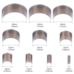 10pc Half Circle Punching Die, Belt Tail Puncher, Leather Bag Shoulder Tail Punching Tool, C-Type Hole Cutting Die Head Mold