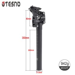 TESNO Bike Seatpost With Shock Absorber 27.2/30.9/31.6mm Mtb Bicycle Seatpost Suspension Four Link Bicycle Saddle Tube 350mm