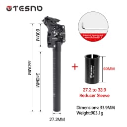 TESNO Bike Seatpost With Shock Absorber 27.2/30.9/31.6mm Mtb Bicycle Seatpost Suspension Four Link Bicycle Saddle Tube 350mm