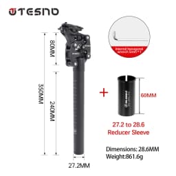 TESNO Bike Seatpost With Shock Absorber 27.2/30.9/31.6mm Mtb Bicycle Seatpost Suspension Four Link Bicycle Saddle Tube 350mm