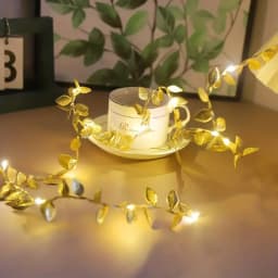 20/50/100LEDs Golden Silver Tiny Leaves Fairy Light Battery Powerd Artificial Plant Garland Vine Lights For Wedding Home Party