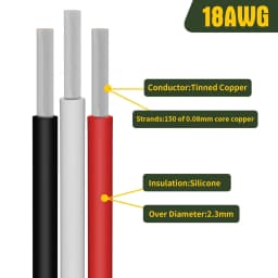 16-30AWG 5 Colors DIY Wire Silicone Tinned Copper Electronic Wire, 5-20 Meters per Axis, Stranded Wire Cable