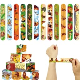 Lion King Simba Party Favors Animal Slap Bracelet Sticker Keychain Kids Birthday for Boys Festival Gifts Pinata Filler Gift