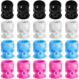 50Pcs Disposable Tattoo Skull Ink Cups Permanent Makeup Coloring Pigment Cup Container Tattoo Accessory for Tattoo Artists