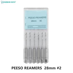 1 Pack(6pcs) Dental Peeso Reamer 28mm Endodontic Reamers Drill Burs Peeso Reamers Endo Files Largo Dentistry Materials Tool