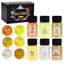 6/24/30Colors Epoxy Resin Dye Mica Powder Powdered Pigments Set Resin Mica Pearlescent Resin Pearl Natural Micas Colorants Resin