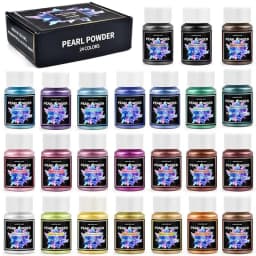 6/24/30Colors Epoxy Resin Dye Mica Powder Powdered Pigments Set Resin Mica Pearlescent Resin Pearl Natural Micas Colorants Resin