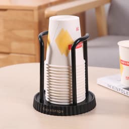 Luxury Disposable Cup Storage Holder Water Tea Cups Dispenser Rack Shelf with Longer Stick Mug Display Stand Home Organizer