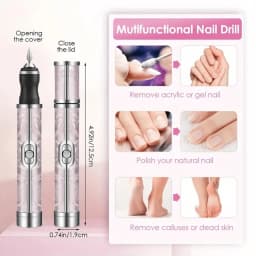 LINMANDA Electric Nail File Set Nails 4 Speeds Cordless Acrylic Nail Tool Thick Nails Edge Shaping Polishing Grinding Nursing