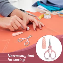 1Pc Sewing Embroidery Scissors with Artificial Leather Cover 3.6 Inch Stainless Steel Vintage Sewing Scissors for Needlework