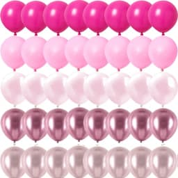 50Pcs Sparkling Metal Pink Latex Balloons - Wedding, Birthday, Anniversary Decoration