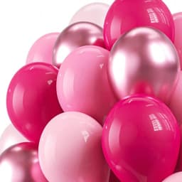 50Pcs Sparkling Metal Pink Latex Balloons - Wedding, Birthday, Anniversary Decoration