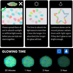 100Pcs Glow in the Dark Garden Pebbles For Sidewalk Garden Terrace Lawn Garden Patio Fish Tank Aquarium Decoration Glow Stone
