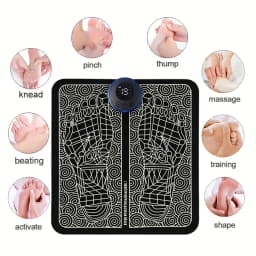 Electric Foot Massager Pad Neck Massage Set Portable Home Fatigue Relief Muscle Vibration Massage Pad Back Neck Massager