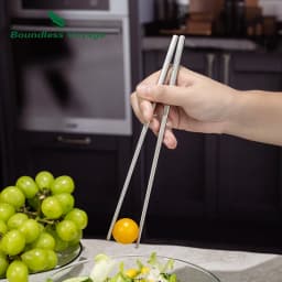 Boundless Voyage Titanium Chopsticks with Carry bag for Convenient Storage & Packing - Utensils for Camping, Hiking & Home