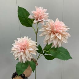 Lifelike Artificial Dahlia Flower with 3 Heads Long Branch Silk Flower for Home Wedding Decor Birthday Party Bedroom Decoration