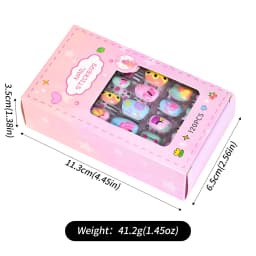 120pcs/box Pink Cartoon Children Press On Nails Candy Color Unicorn Cat Bunny Kids Full Cover False Nail Girls Party Nail Decora