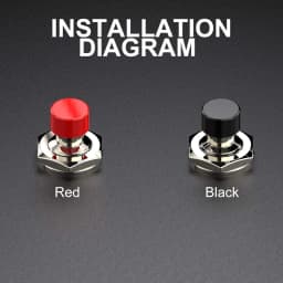 20pcs Momentary Push Button Switch, 1A 250VAC SPST Mini Pushbutton Switches Normally Open(NO) Black & Red Cap