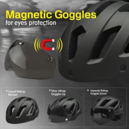 PJT New USB Rechargeable LED Taillight Bike Helmet Sun Visor Goggle Men Bicycle Helmet Sunglasses Riding Road MTB Cycling Helmet
