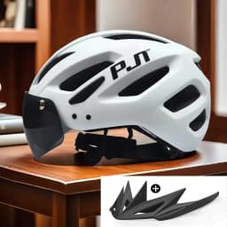 PJT New USB Rechargeable LED Taillight Bike Helmet Sun Visor Goggle Men Bicycle Helmet Sunglasses Riding Road MTB Cycling Helmet