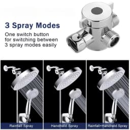 3 Way Adjustable Shower Head Diverter Valve 3 Mode Switch Adapter Brass G1/2 Inch Connector Bathroom Accessories