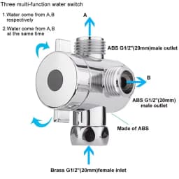 3 Way Adjustable Shower Head Diverter Valve 3 Mode Switch Adapter Brass G1/2 Inch Connector Bathroom Accessories