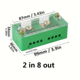 1 Piece Fj6 Single-Phase/Three-Phase Electrical Junction Box - 2inch Outlets, 6/8/12 Ports, Brass Terminal Block, Suitable for Household Distribution, Maximum Support 200A, 220V