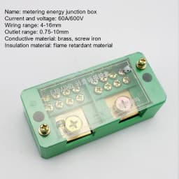 1 Piece Fj6 Single-Phase/Three-Phase Electrical Junction Box - 2inch Outlets, 6/8/12 Ports, Brass Terminal Block, Suitable for Household Distribution, Maximum Support 200A, 220V