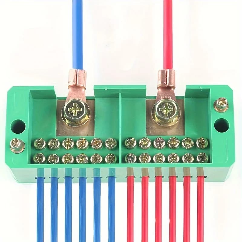 1 Piece Fj6 Single-Phase/Three-Phase Electrical Junction Box - 2inch Outlets, 6/8/12 Ports, Brass Terminal Block, Suitable for Household Distribution, Maximum Support 200A, 220V