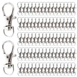 25-200Pcs Swivel Lobster Clasp Snap Hooks Stainless Steel Key Ring Clasp D Ring Snap Hook for Keychains Jewelry DIY Crafts
