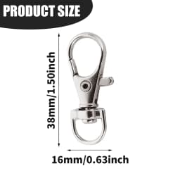 25-200Pcs Swivel Lobster Clasp Snap Hooks Stainless Steel Key Ring Clasp D Ring Snap Hook for Keychains Jewelry DIY Crafts