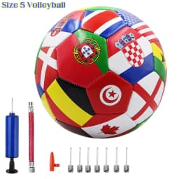 Flag Printed Soccer Ball Official Size 5 Soccer Match Ball Outdoor Match Game Football Pvc 2.7Thickened Team Training Footy Ball