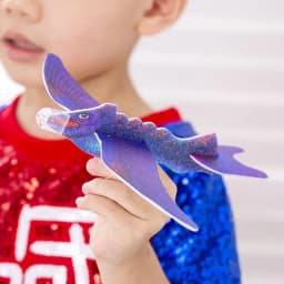 25Pcs Cartoon Dinosaur Hand Throw Flying Glider Planes Foam Airplane Outdoor Toys for Kids Birthday Party Favors Pinata Fillers
