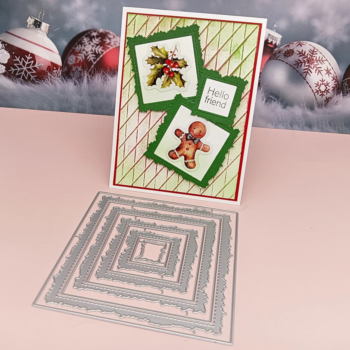 Tear Edge Paper Nesting Square Etched Dies Metal Cutting Die Cut Jewelry Display Card Handmade Card Template Dies Cutting Dies