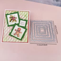 Tear Edge Paper Nesting Square Etched Dies Metal Cutting Die Cut Jewelry Display Card Handmade Card Template Dies Cutting Dies