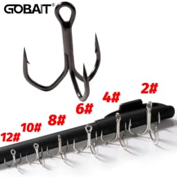 GOBAIT 30PCS Treble Hooks 2#-12# Fishhooks Angle Barbed Sharp High Strength Nickel Antirust Pesca Lure Fishing Tackle Fish Hook
