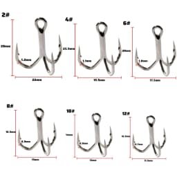 GOBAIT 30PCS Treble Hooks 2#-12# Fishhooks Angle Barbed Sharp High Strength Nickel Antirust Pesca Lure Fishing Tackle Fish Hook