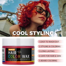 Valentine's Day Hair Color Wax for Men & Women Hair Clay Fashion One-Time Temporary Styling Dye Cream Easy Wash Hair Beard Color
