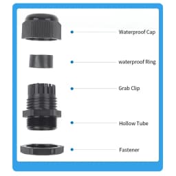 5PCS IP68 Waterproof Adjustable Cable Gland Connectors PG7 PG9 PG11 PG13.5 PG16 PG19 Black White Plastic Nylon Joints