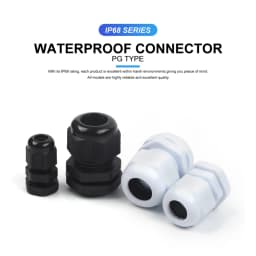 5PCS IP68 Waterproof Adjustable Cable Gland Connectors PG7 PG9 PG11 PG13.5 PG16 PG19 Black White Plastic Nylon Joints