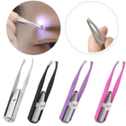 Eyebrow Tweezer with LED Light Smart Design Precision Eyelash Hair Remove Clip Stainless Steel Tweezers Portable Makeup Tools