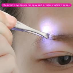Eyebrow Tweezer with LED Light Smart Design Precision Eyelash Hair Remove Clip Stainless Steel Tweezers Portable Makeup Tools