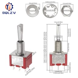SH T80-T Series Flat Handle 6.35mm Panel Mount Mini Toggle Switch For RC Model Remote Controlller