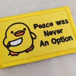 1pc Funny Duck with Knife Patch Peace Never an Option, Cute Meme for Tactical Molle Bag Jacket, Jeans, Iron-On DIY Craft