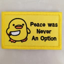 1pc Funny Duck with Knife Patch Peace Never an Option, Cute Meme for Tactical Molle Bag Jacket, Jeans, Iron-On DIY Craft