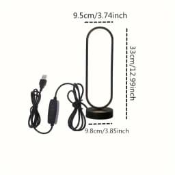 1Pcs Table Lamp Bedroom Ring Table Lamp Living Room Black And White USB Dimming Bedside Lamp LED Small Night Light