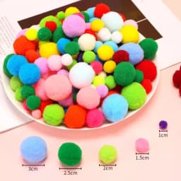300-30Pcs Multicolor Pompoms Fur Balls Glitter Fluffy Pom Poms Elasticity Pom pom Soft Balls for DIY Crafts 8/10/15/20/25/30mm